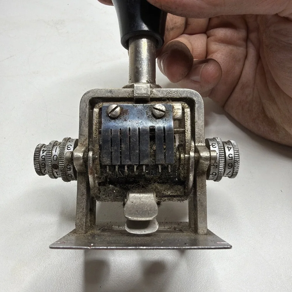HOMS Model 187S Numbering Machine Patent 3064565 Adjustable Wheels Working